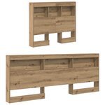 vidaXL Tête de lit de rangement avec étagère chêne artisanal 90 cm