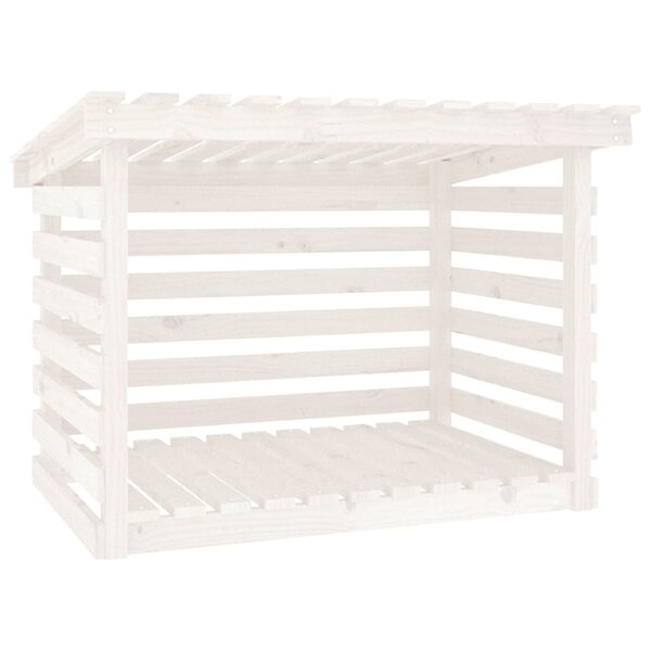 vidaXL Support pour bois de chauffage Blanc 108x73x79 cm Bois de pin