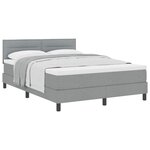 vidaXL Lit à ressorts avec matelas Gris clair 160 x 200 cm tissu