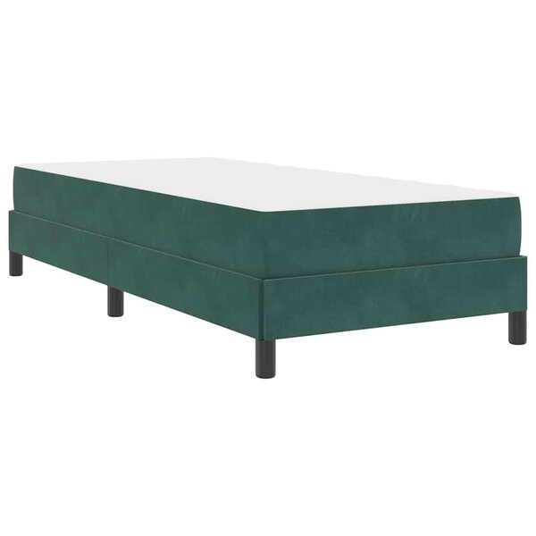 vidaXL Lit à ressorts avec matelas Vert foncé 80 x 200 cm tissu