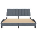 vidaXL Cadre de lit sans matelas Hanko gris foncé 140x190 cm velours