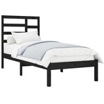 vidaXL Cadre de lit sans matelas noir bois massif 75x190 cm