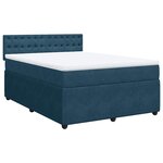 vidaXL Sommier à lattes de lit et matelas bleu 140x190 cm velours