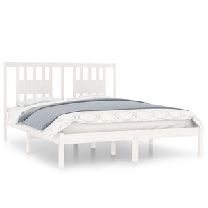 vidaXL Cadre de lit sans matelas blanc bois massif 140x200 cm