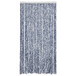 vidaXL Rideau anti-mouches bleu et blanc 100x200 cm chenille