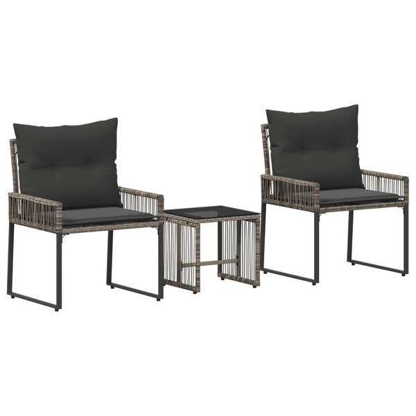 vidaXL Ensemble de meubles d'extérieur 7 Pièces Gris et Gris foncé