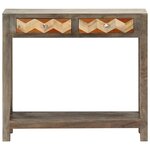 Vidaxl table console gris 86 x 30 x 76 cm bois de manguier massif