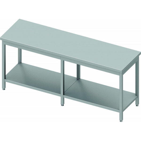 Table inox cuisine professionnelle - avec etagère - profondeur 800 - stalgast -  - 2400x800 x800x900mm