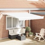 vidaXL Auvent Rétractable Blanc 350 x 250 cm Polyester et métal