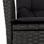vidaXL Ensemble à manger de jardin avec coussins 3 Pièces Noir