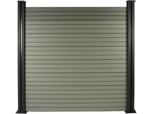 Kit Clôture 4.8 x 1.2 m composite - Kit de fixation offert - Gris