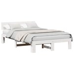 vidaXL Cadre de lit avec tête de lit Blanc 140 x 190 cm Pin massif