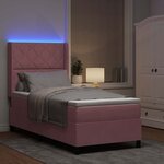 vidaXL Lit à ressorts avec matelas avec LED Rose 90 x 200 cm Velours