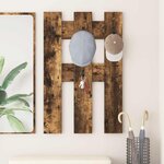 vidaXL Porte-manteau mural Montage mural Chêne fumé 65 x 3 x 100 cm