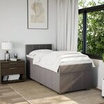 vidaXL Sommier à lattes de lit avec matelas Taupe 90x190 cm Tissu