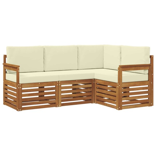 vidaXL Ensembles de canapés avec coussin 4 Pièces Naturel et Crème
