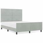 vidaXL Cadre de lit avec tête de lit Gris clair 160 x 200 cm Velours