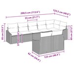 vidaXL Ensemble de Canapés avec coussin 8 Pièces Noir polyrotin