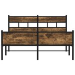 vidaXL Cadre de lit sans matelas chêne fumé 137x190 cm bois ingénierie