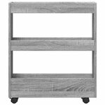 vidaXL Chariot de rangement étroit 3 niveaux sonoma gris