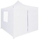 vidaXL Tente de réception pliable avec 4 parois 3x3 m Acier Blanc