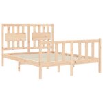 vidaXL Cadre de lit avec tête de lit 140x190 cm bois massif