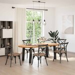 vidaXL Table à manger 220x100x74 cm bois de chêne massif ovale