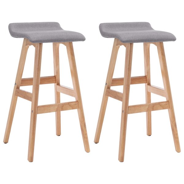 vidaXL Tabourets de bar lot de 2 gris clair tissu