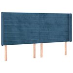 vidaXL Tête de lit avec oreilles Bleu foncé 183x16x118/128 cm Velours