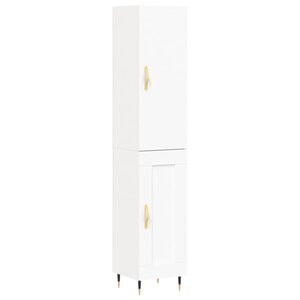 vidaXL Buffet haut Blanc 34 5x34x180 cm Bois d'ingénierie