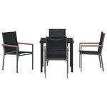 vidaXL Ensemble de salle à manger pour jardin 5 Pièces Noir