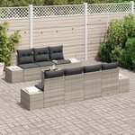 vidaXL Ensemble de canapé de jardin 8 Pièces Gris clair et gris foncé