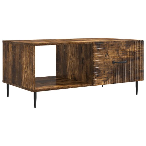 vidaXL Table basse Chêne fumé 90 x 50 x 40 cm Bois d'ingénierie