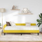 vidaXL Cadre de lit d'angle avec matelas Autre 2 Pièces Jaune Velours