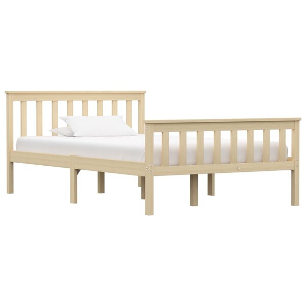 vidaXL Cadre de lit bois clair bois de pin massif 120x200 cm