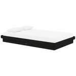 vidaXL Cadre de lit sans matelas noir bois massif 120x200 cm