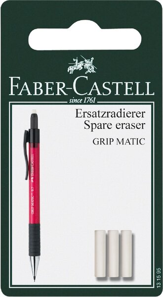 Lot de 3 Gommes de rechange pour porte-mine GRIP-MATIC FABER-CASTELL