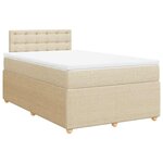 vidaXL Sommier à lattes de lit avec matelas crème 120x190 cm tissu