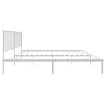 Vidaxl cadre de lit métal avec tête de lit blanc 200x200 cm