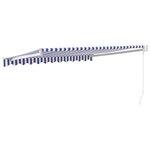 vidaXL Auvent rétractable bleu et blanc 3x2 5 m tissu et aluminium