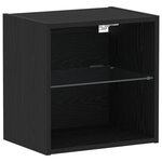 meubles de rangement vidaXL avec lumières LED 2 Pièces Chêne noir 40x30x30 cm