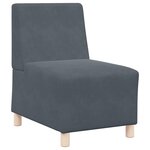 vidaXL Canapé modulaire sans accoudoirs Gris foncé 55 cm Velours