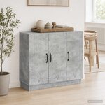 vidaXL Buffet Gris béton 89 x 34 5 x 77 cm Bois d'ingénierie