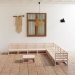 vidaXL Salon de jardin 10 Pièces bois de pin massif