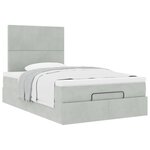 vidaXL Cadre de lit ottoman avec matelas gris clair 120x190 cm velours