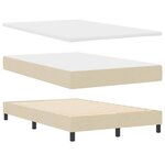 vidaXL Lit avec sommier à ressort et matelas & crème 120x200 cm Tissu