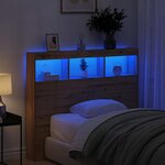 vidaXL Cabinet de Tête de Lit avec LED avec étagère chêne artisanal