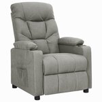vidaXL Fauteuil inclinable Gris clair Tissu