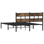 vidaXL Cadre de lit en métal sans matelas chêne fumé 160x200 cm