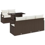 vidaXL Ensemble de canapé de jardin avec coussin 6 Pièces Marron et crème